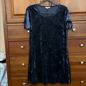 Crushed velvet a line dress